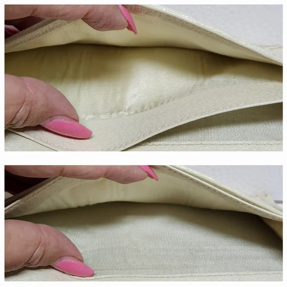 GUCCI G Clasp Continental Pebble Grain Ivory Leather Wallet Auth #035.2778.2097 - Picture 12 of 16